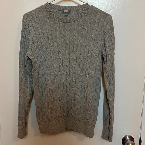 Uniqlo Cotton Cashmere Cable Knit Sweater – Grey – Medium - Picture 2 of 5